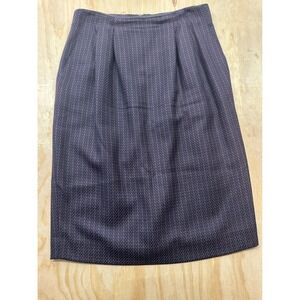 Austin Reed‎ Vintage Pencil Skirt Womens 14 Plum Burgundy Textured Tailored USA